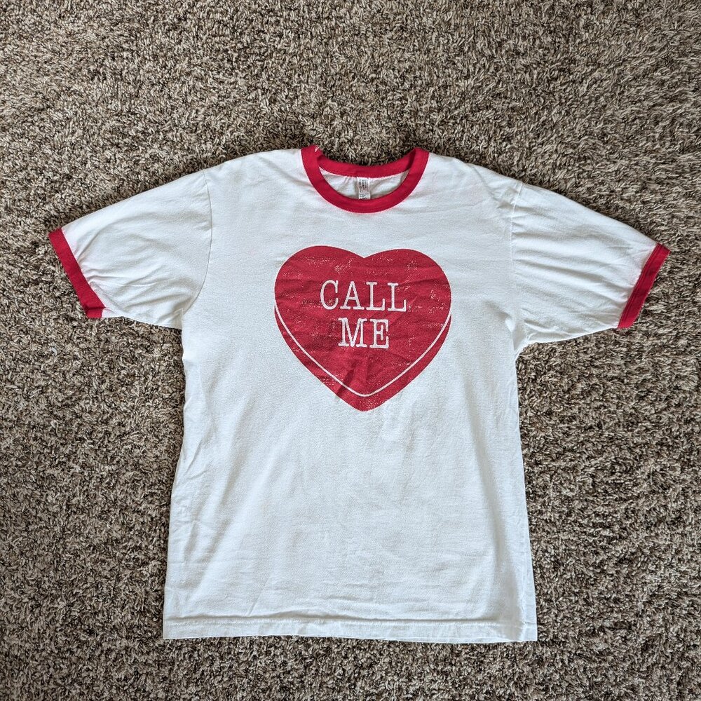 American Apparel White Ringer Tshirt